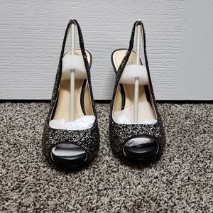 Vince Camuto Imagine Black Glitter Heels Size 7.5 NIB